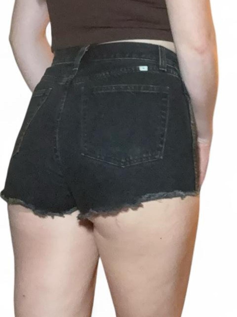 Sunday Best Black High-Rise Denim Cutoff Shorts - Picture 3 of 4